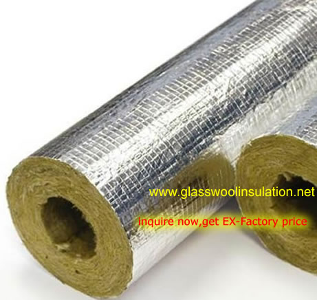 Rockwool Pipe Section Insulation With Foil outside